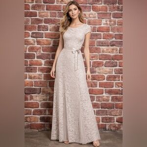 Candalite Petite Lace Maxi Dress light pink PS New With Tags